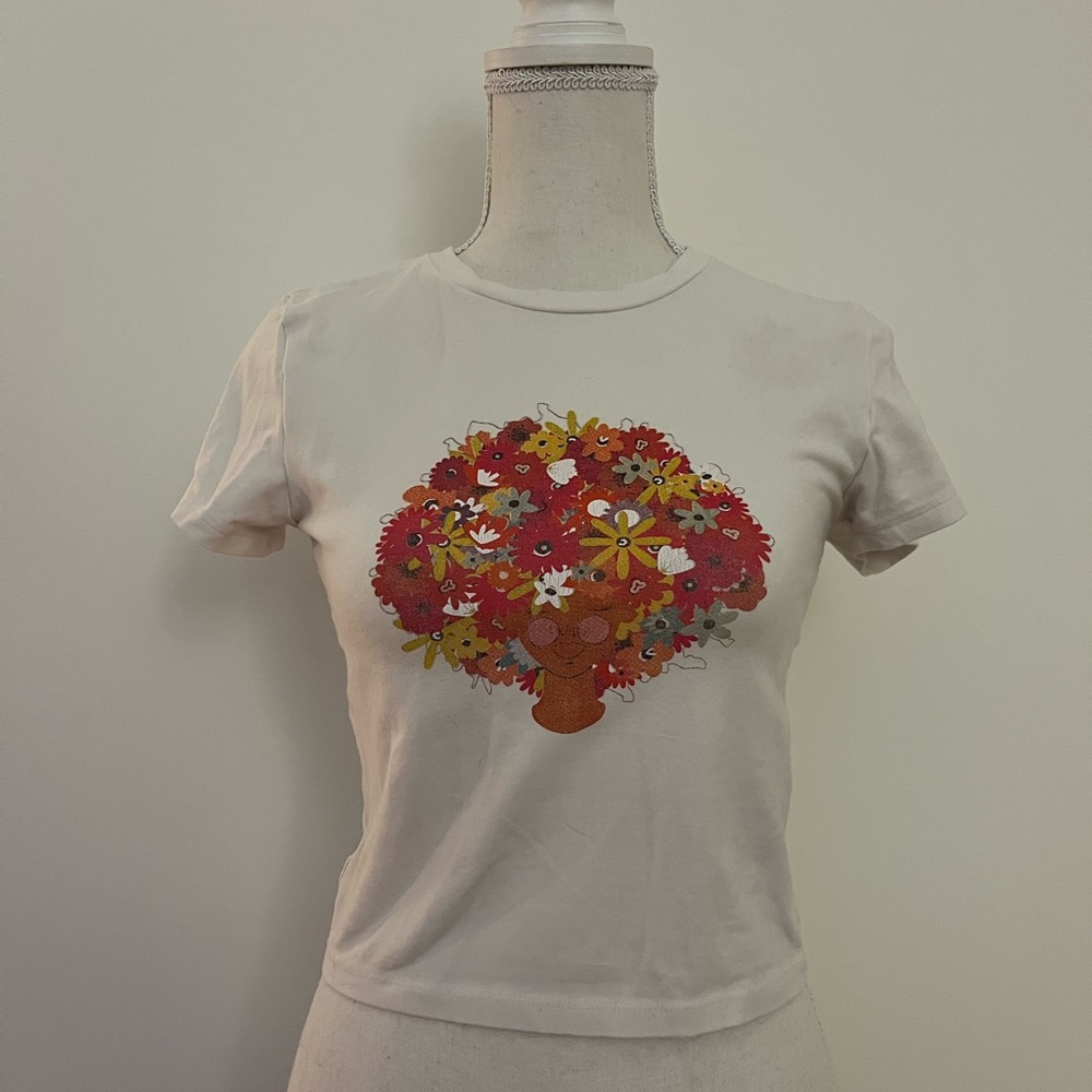 Graphic T with floral print